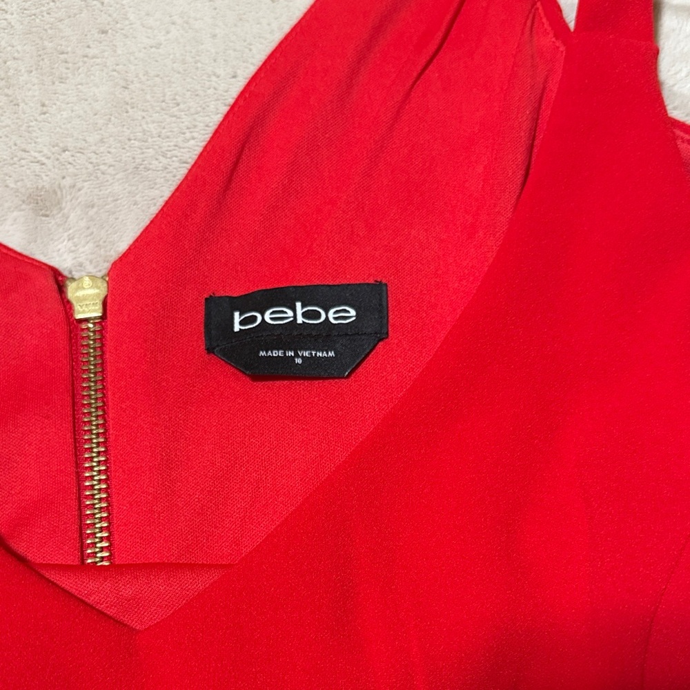 bebe Vibrant Red Mini Dress - Picture 2 of 4